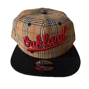 NWT Rare New Era 9FIFTY Oakland Athletics Snapback Hat Tartan Plaid Wool OSFM